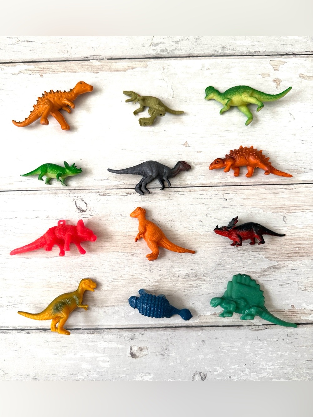 Dinosaur Mini Figures Set Kids Toys Trex Triceratops Raptors Etc 12pc Set